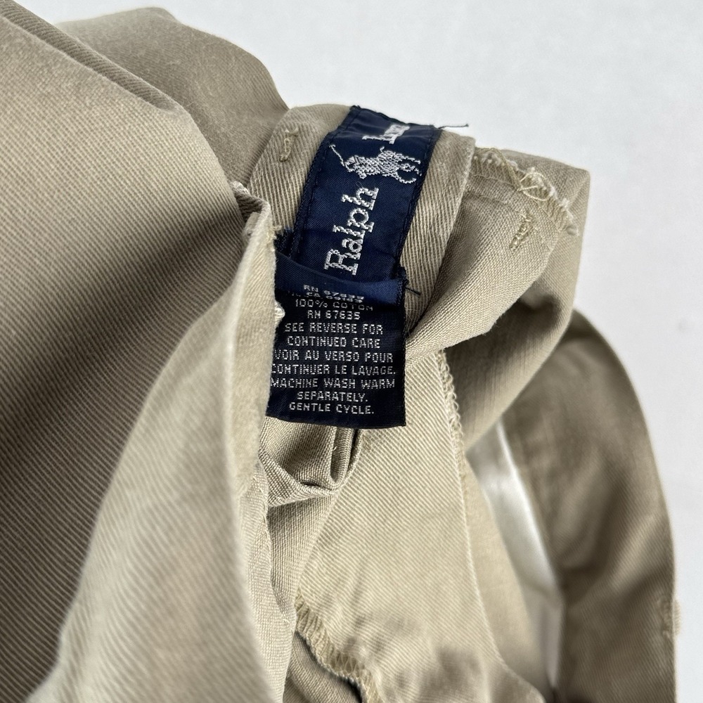 80's Vtg Ralph Lauren Khaki 7" Shorts Women's 10 Pleated High Waist USA Union - Picture 9 of 10